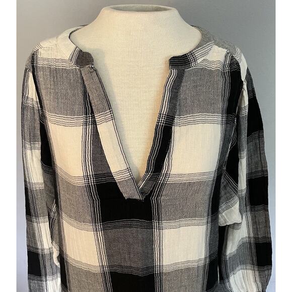 Old Navy Dress Womens Large Black Plaid Lagenlook Teacher Pockets Cotton Boho - Picture 2 of 9